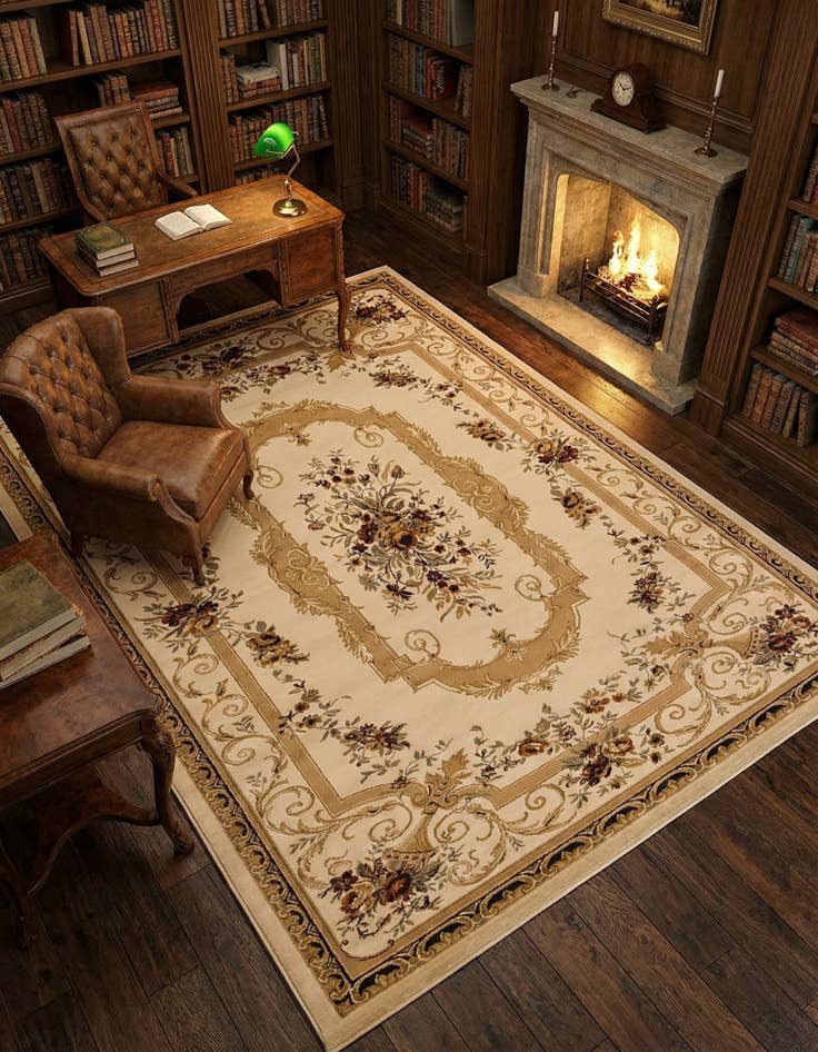 Detail image of 9' x 12' Classic Aubusson Rug