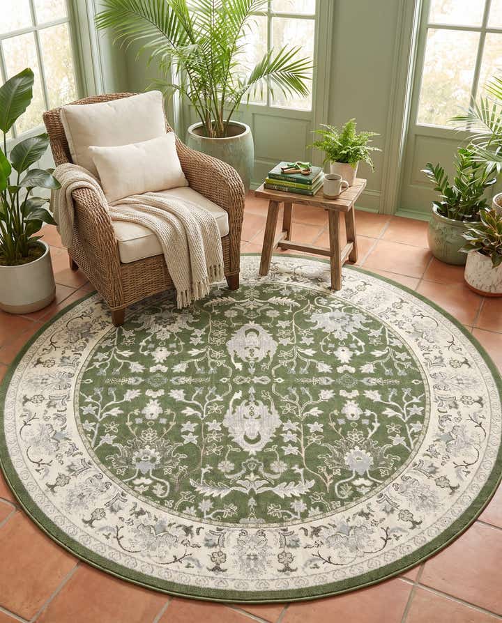 240cm x 240cm Kamala Washable Tapis Rond