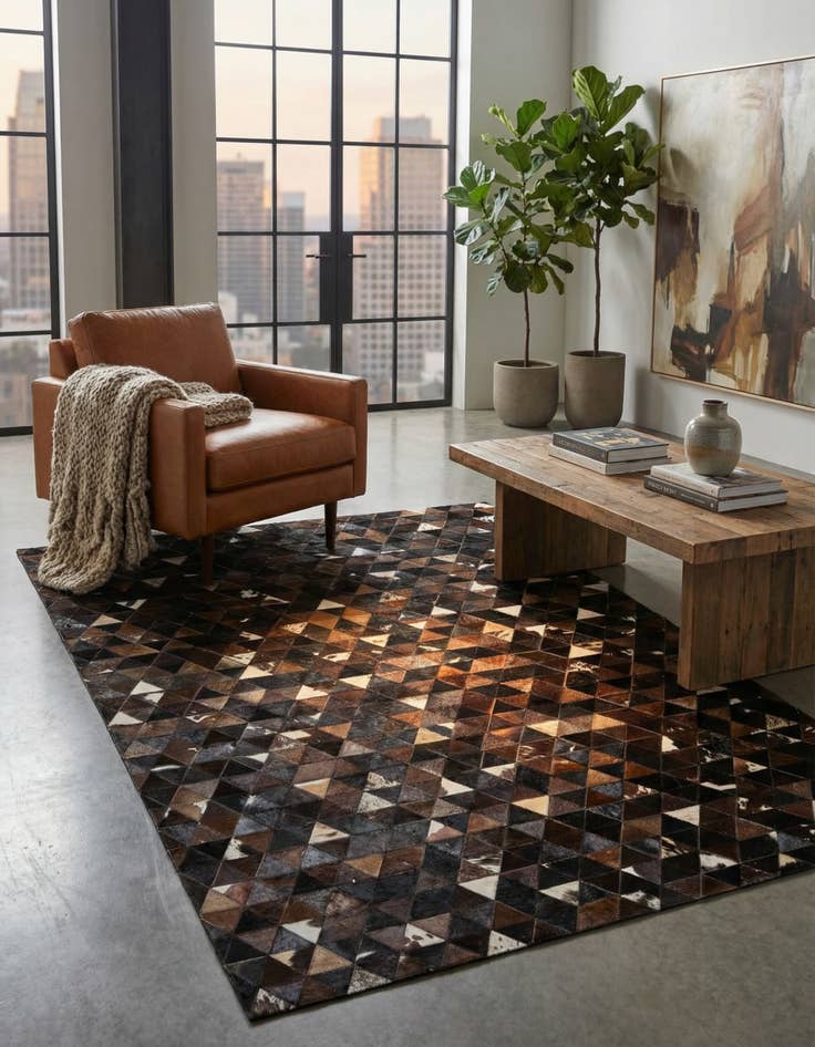 Detail image of 5' 1 x 7' 11 Cowhide Stocks Rug