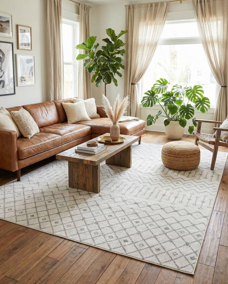 Detail image of 10' 8 x 14' Moroccan Trellis Rug