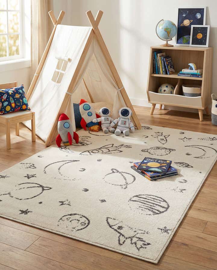 3' 11 x 5' 11 Planets Whimsy Kids Rug