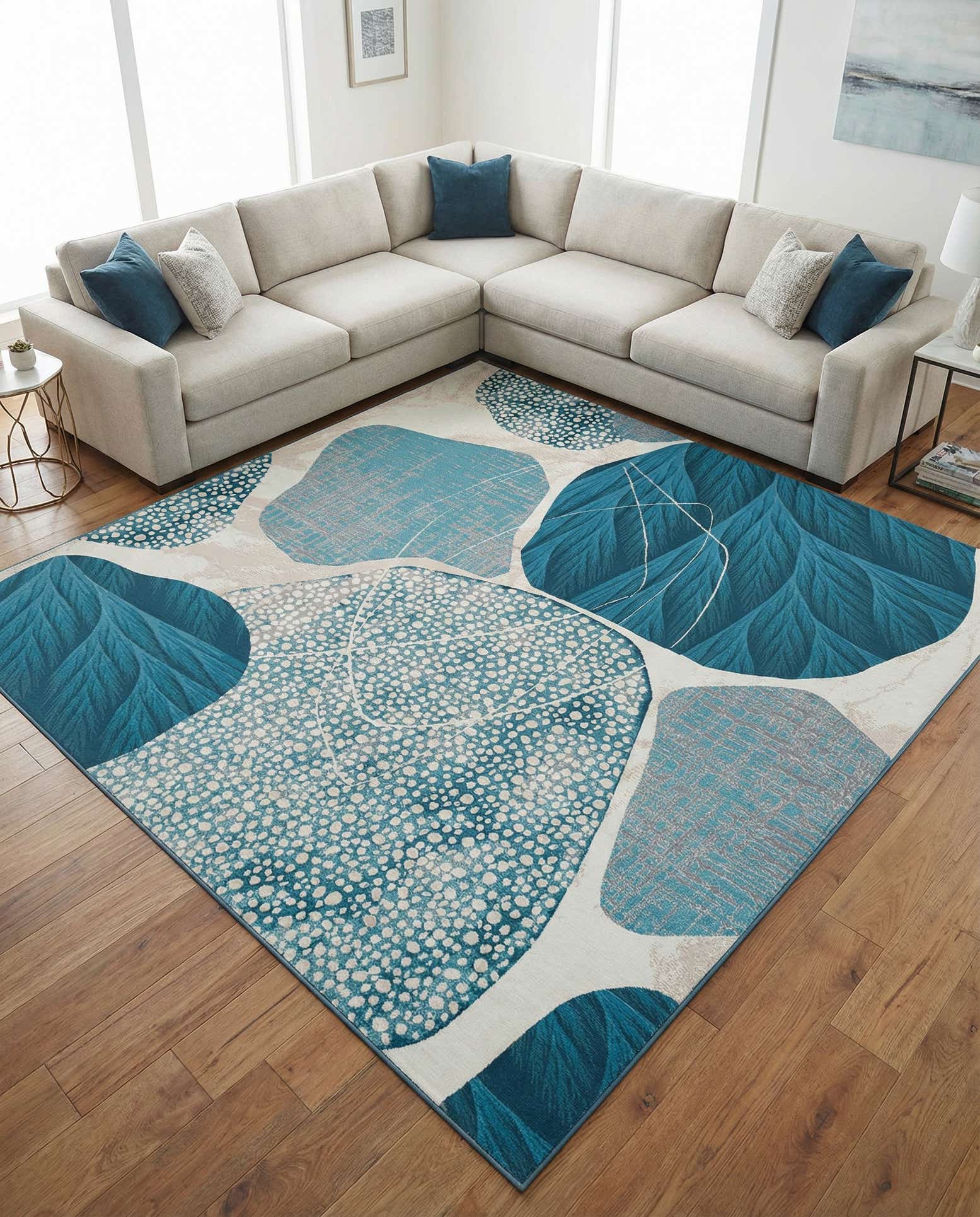 10' x 10' Easy-Clean Modern Indoor / Outdoor Square Rug