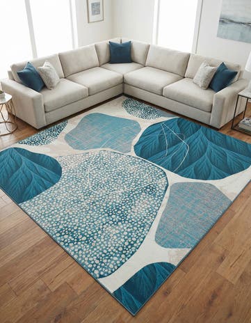 10' x 10' Easy-Clean Modern Indoor / Outdoor Square Rug