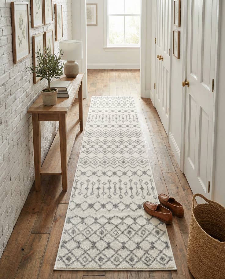 Detail image of 2' x 8' Moroccan Trellis Runner Rug