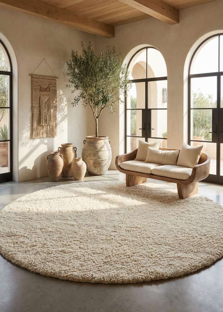10' x 10' Hand Woven Haka Deluxe Shag Round Rug