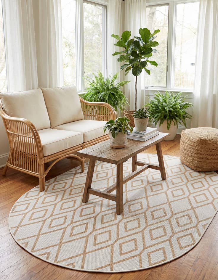 Detail image of  5' 3 x 8'  Washable Jill Zarin Turks and Caicos Indoor / Outdoor Oval Rug