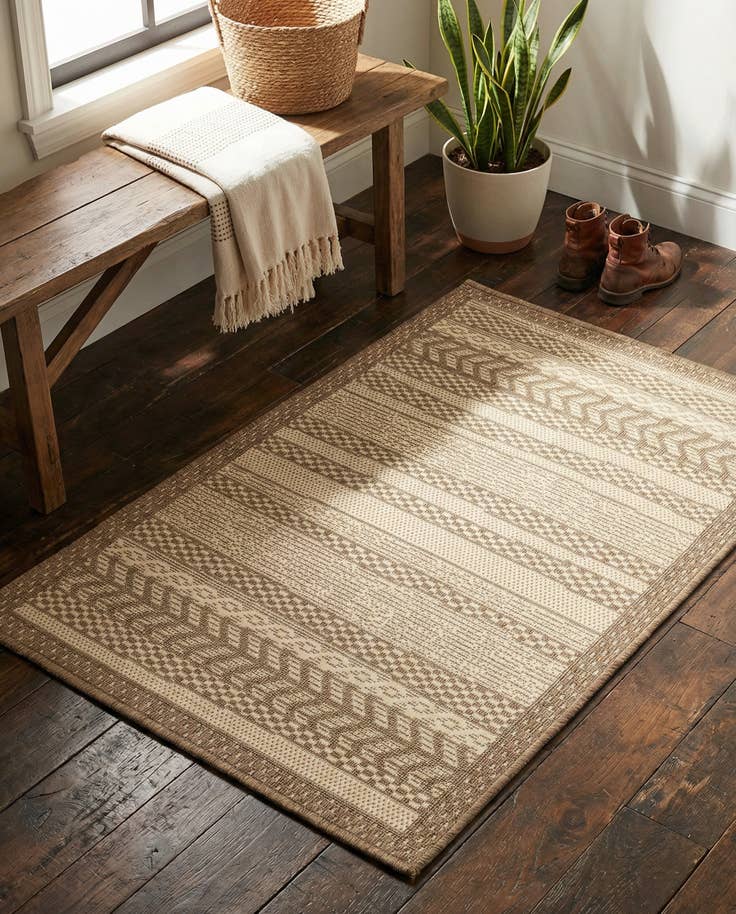 Detail image of 2' 2 x 3' Easy-Clean Border Indoor / Outdoor Rug