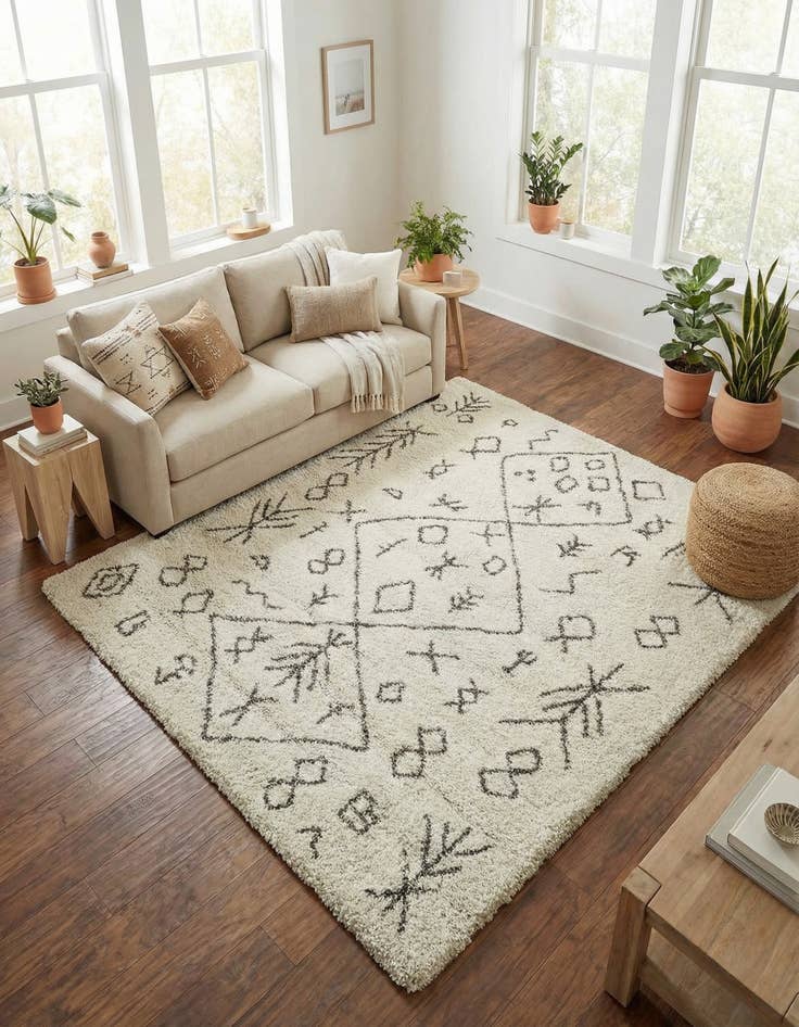 Detail image of 8' x 8' Moroccan Shag Square Rug