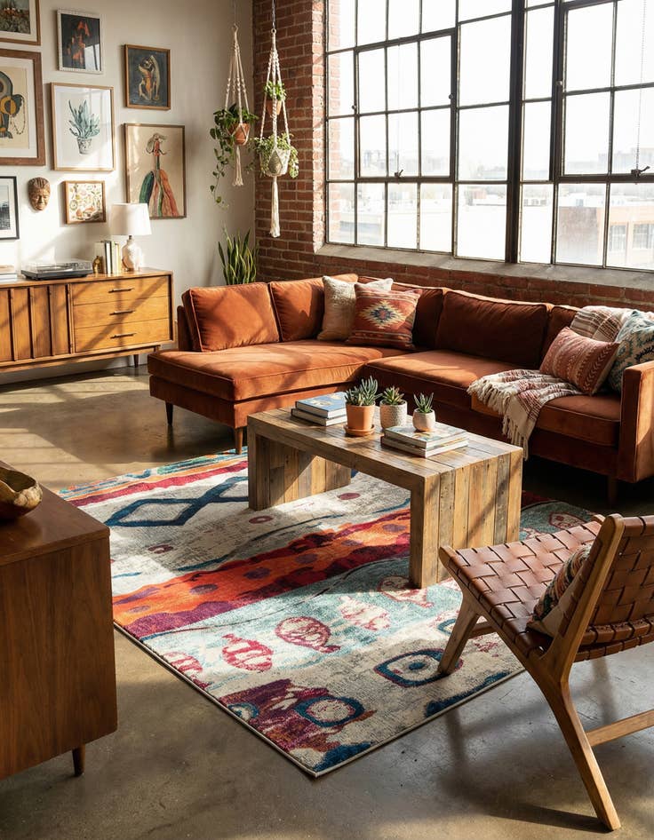 Detail image of 7' 10 x 7' 10  Washable Vivid Square Rug