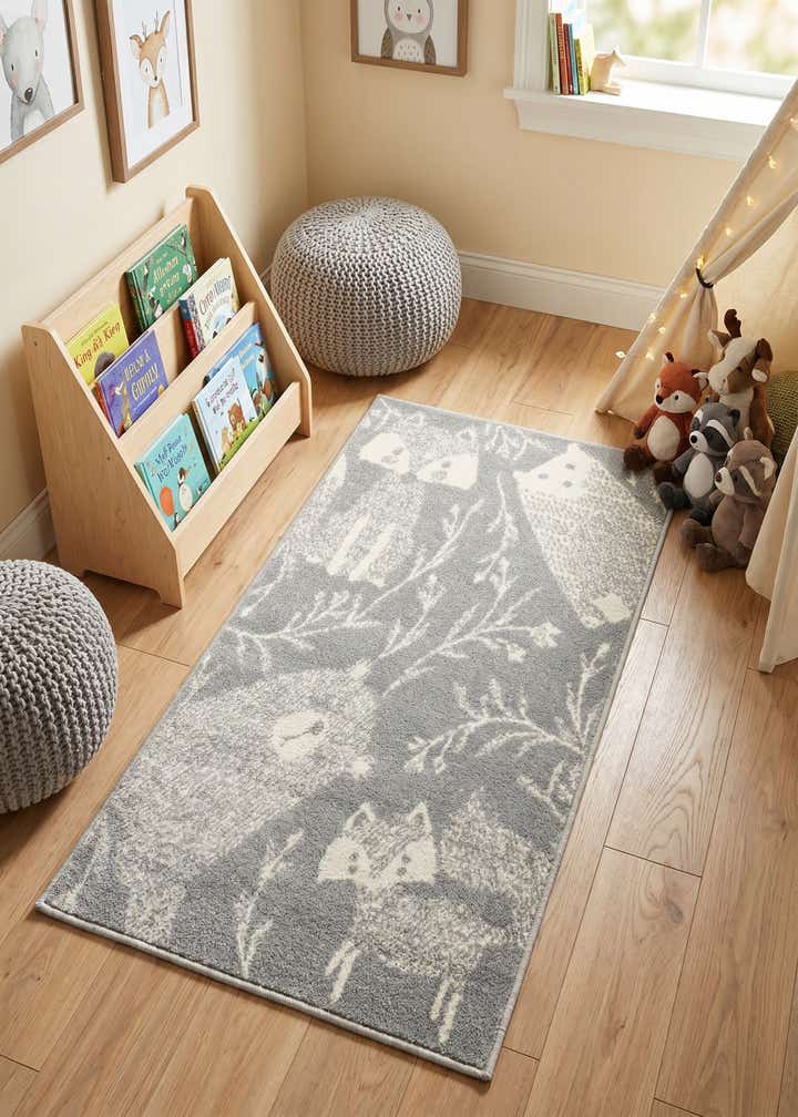 2' 2 x 3' 11 Animals Whimsy Kids Runner Rug