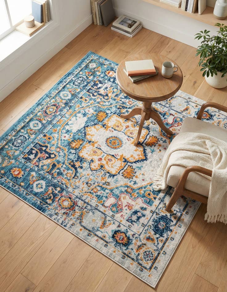 Detail image of 5' 3 x 5' 3 Madeline Vintage Square Rug