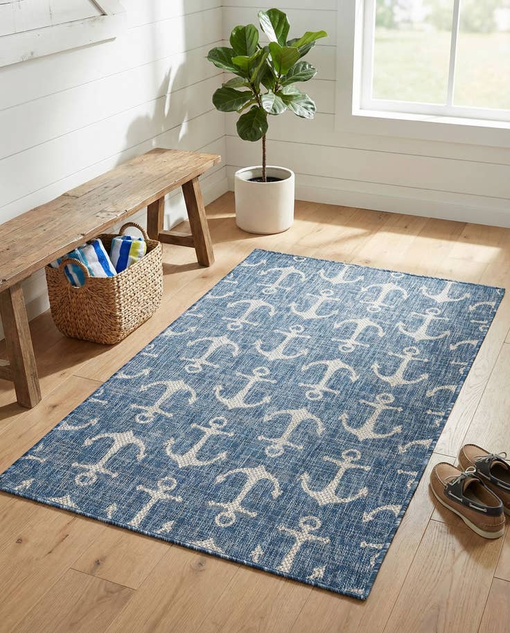 Detail image of 3' x 5' 3 Easy-Clean Coastal Indoor / Outdoor Rug