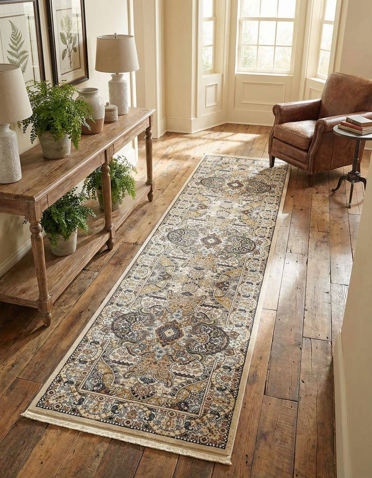 Detail image of 3' x 13' Nain Design Runner Rug