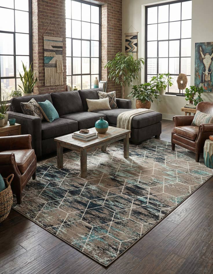 Detail image of 10' x 14' Trellis Frieze Rug