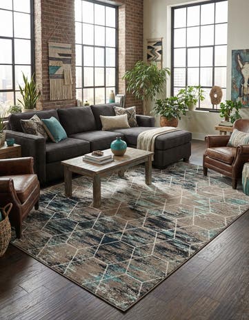 10' x 14' Lattice Frieze Rug