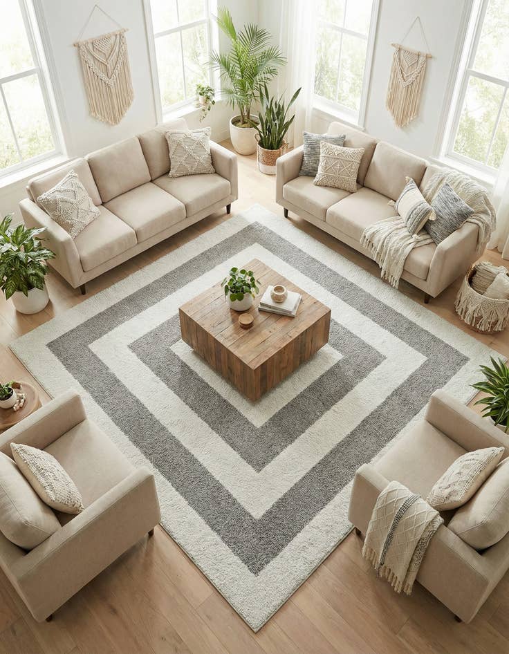 Detail image of 7' 10 x 7' 10 Boho Square Rug