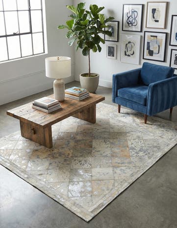 4' x 5' 10 Cowhide Leather Rug