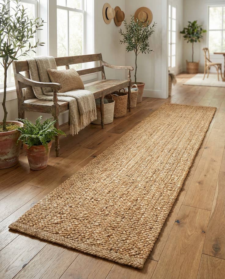 Detail image of 2' 7 x 10' Handmade Heirloom Braided Jute Runner Rug