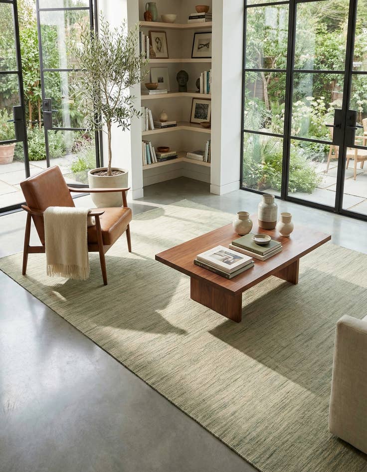 Detail image of 7' x 9' 5 Hand Woven Kilim Modern Wool Rug