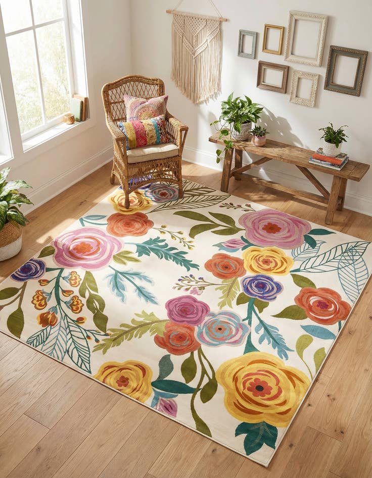 Detail image of 5' 3 x 5' 3 Blossom Square Rug