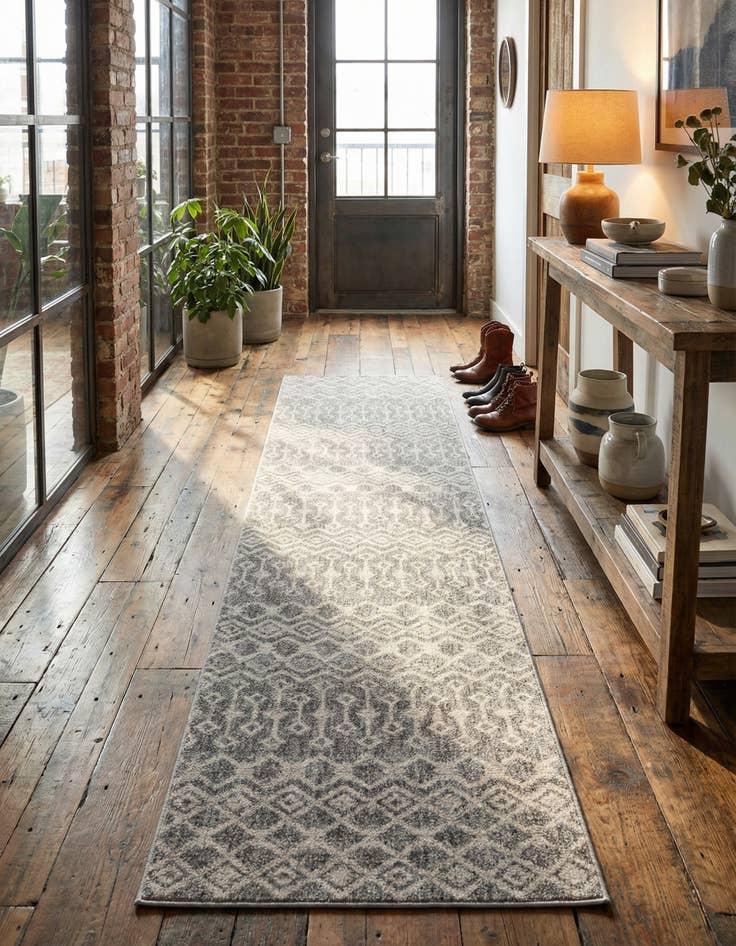 Detail image of 2' 7 x 12' Eco Trellis Runner Rug