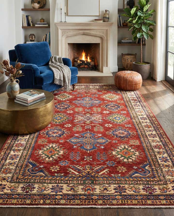 4' 10 x 6' 8 Hand Knotted Kazak Oriental Rug
