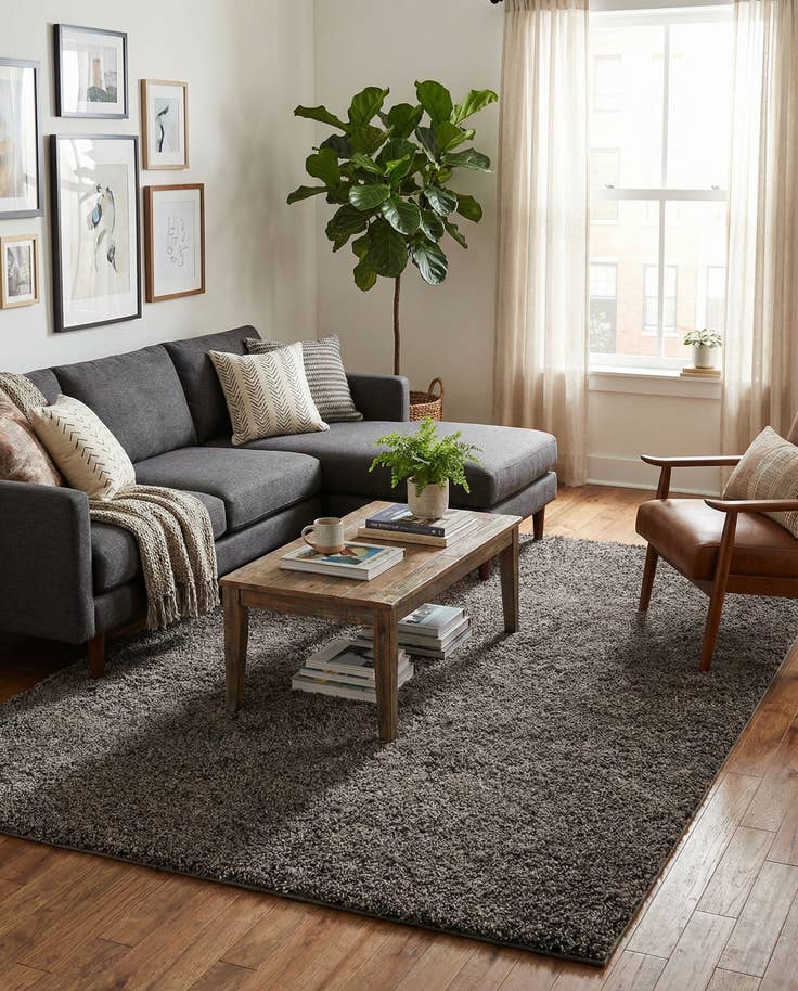 Detail image of 7' 10 x 10' Comfort Solid Shag Rug