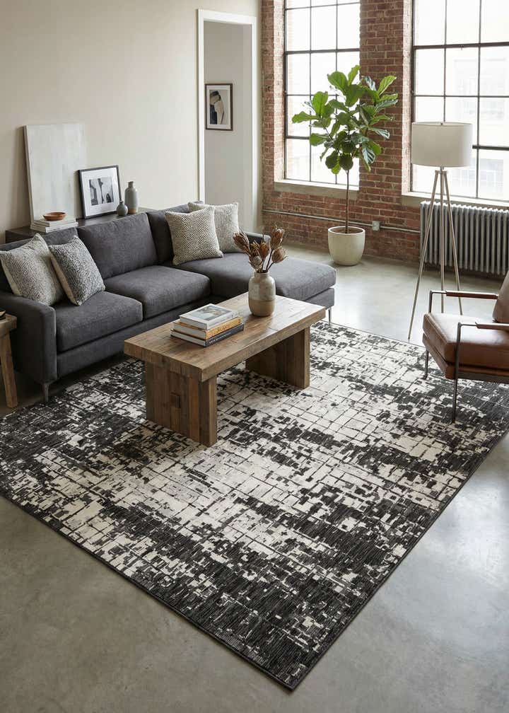 10' x 10' Easy-Clean Modern Indoor / Outdoor Square Rug