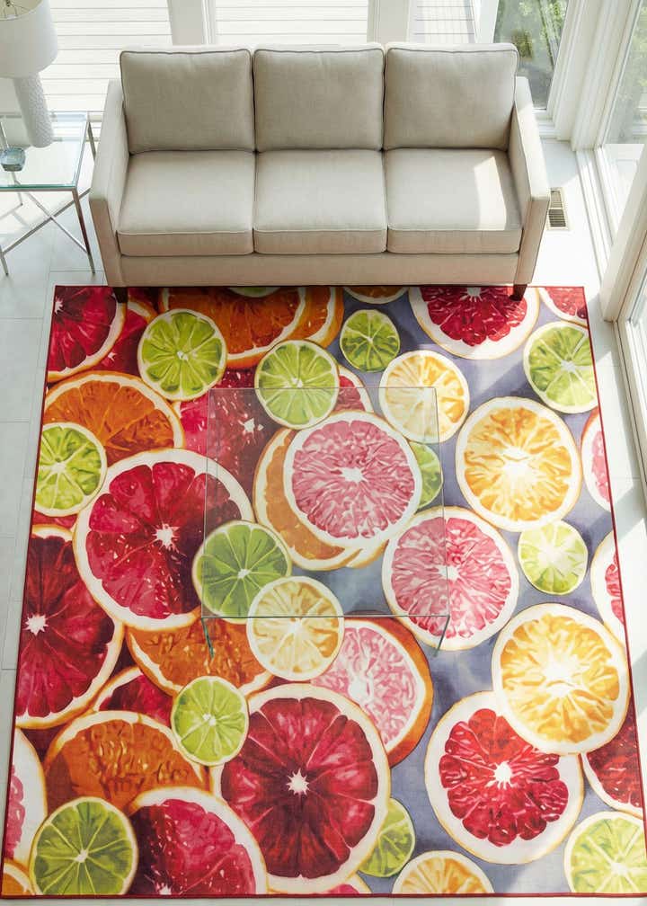 7' 10 x 7' 10 Easy-Clean Jill Zarin Caribbean Indoor / Outdoor Square Rug