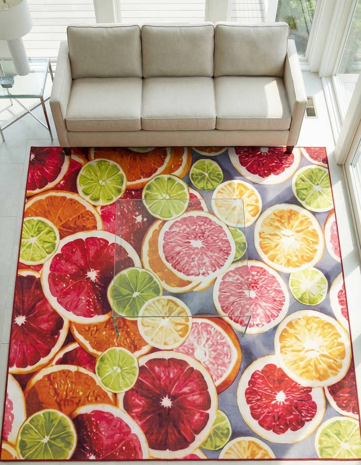 Detail image of 7' 10 x 7' 10 Easy-Clean Jill Zarin Caribbean Indoor / Outdoor Square Rug