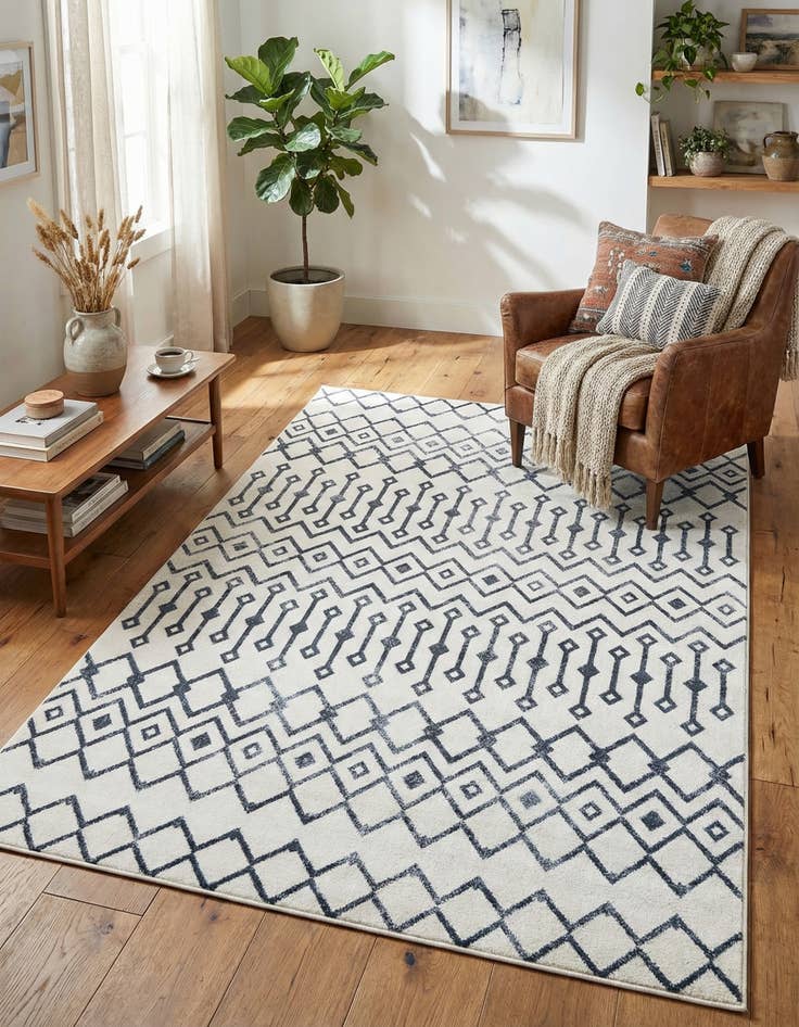 Detail image of 6' x 9' Bohemian Trellis Rug