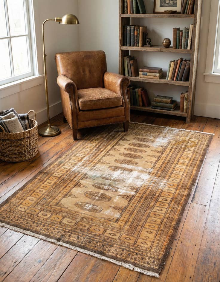 Detail image of 3' 1 x 5' 1 Hand Knotted Torkaman Persian Wool Rug