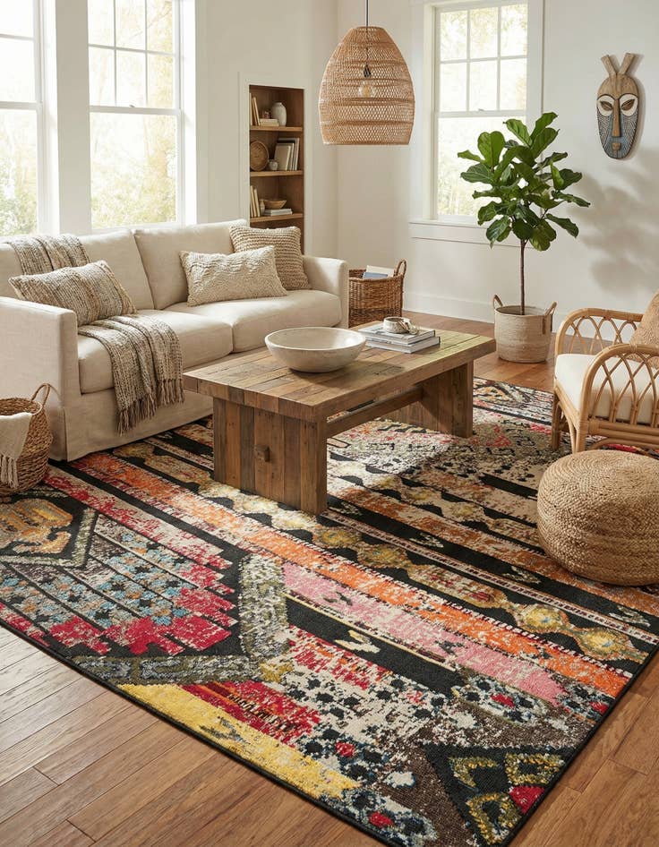 Detail image of 10' x 10' Washable Casablanca Indoor / Outdoor Square Rug