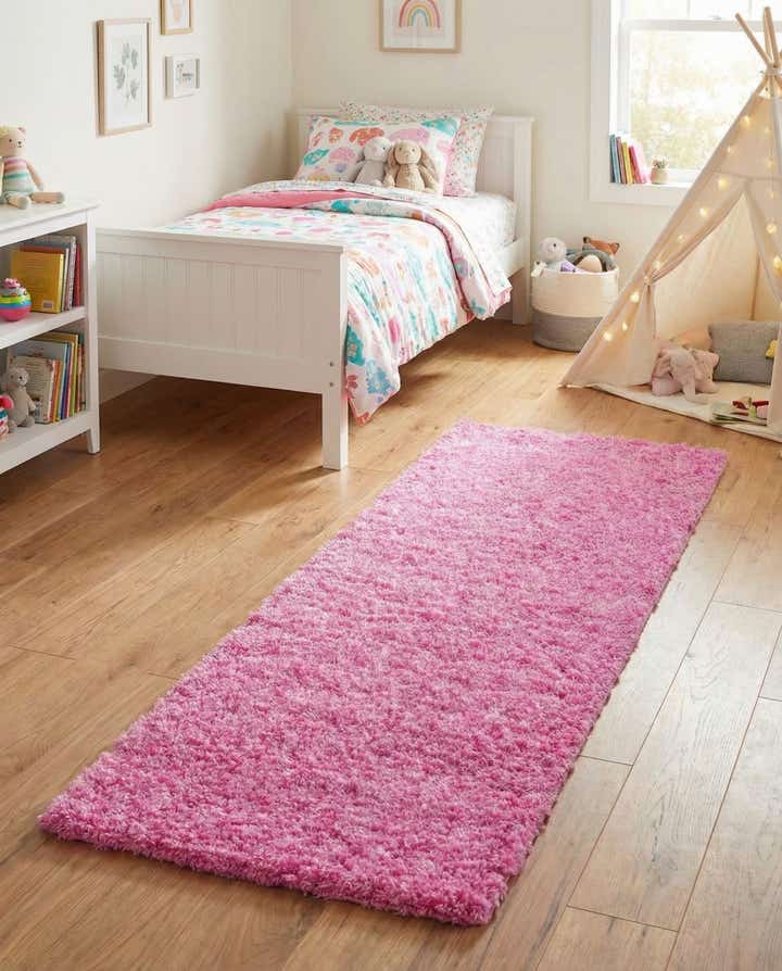 2' x 5' Solid Shag Runner Rug