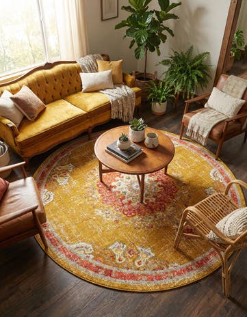 Gold Madeline Round Rug
