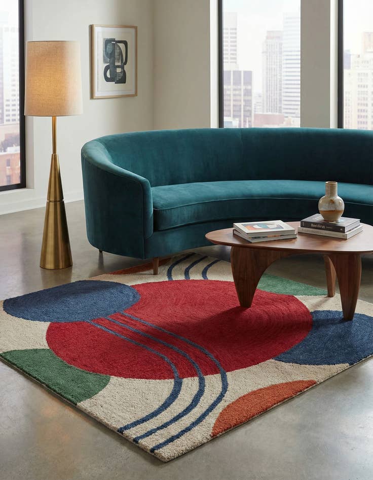 Detail image of 5' 1 x 5' 1 Handtufted Wool Square Rug