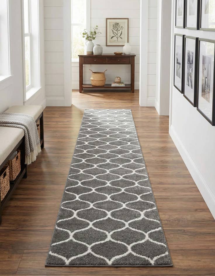 Detail image of 2' x 13' Lattice Frieze Runner Rug