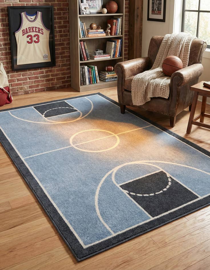 Detail image of 3' 3 x 5' 3 Sports Washable Rug