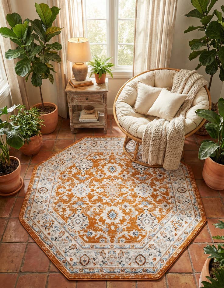 Detail image of 5' 3 x 5' 3 Charlotte Octagon Rug