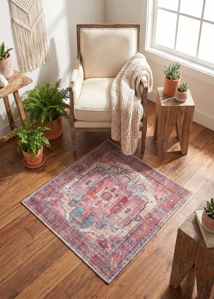 3' 3 x 3' 3 Washable Maahru Square Rug