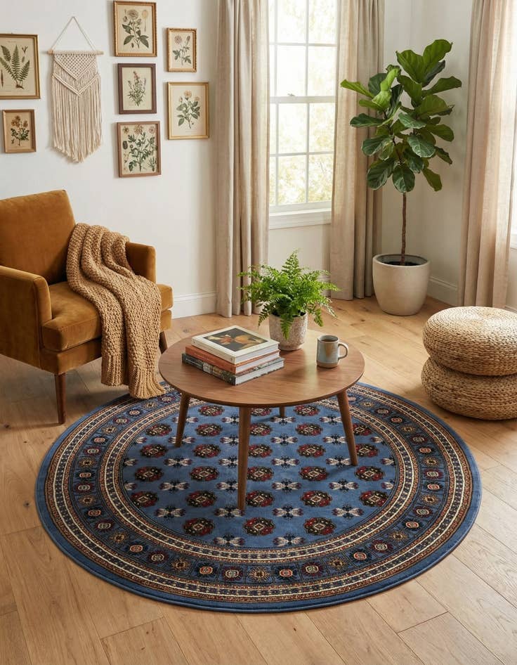 Detail image of 6' x 6' Bokhara Round Rug