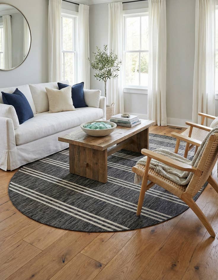 Detail image of 7' 10 x 10'  Washable Jill Zarin Anguilla Indoor / Outdoor Oval Rug