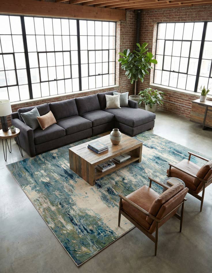 Detail image of 10' 6 x 16' 5 Washable Theia Rug