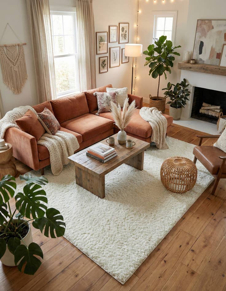 Detail image of  8' x 11' Soft Solid Shag Rug