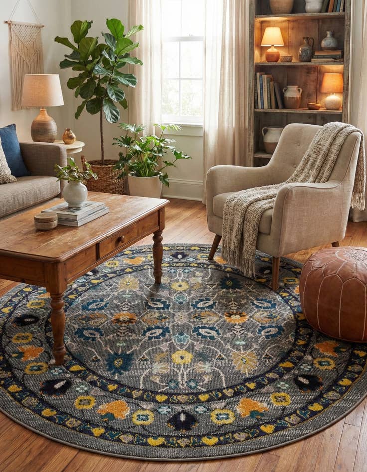 Detail image of 6' x 6' Washable Palazzo Round Rug