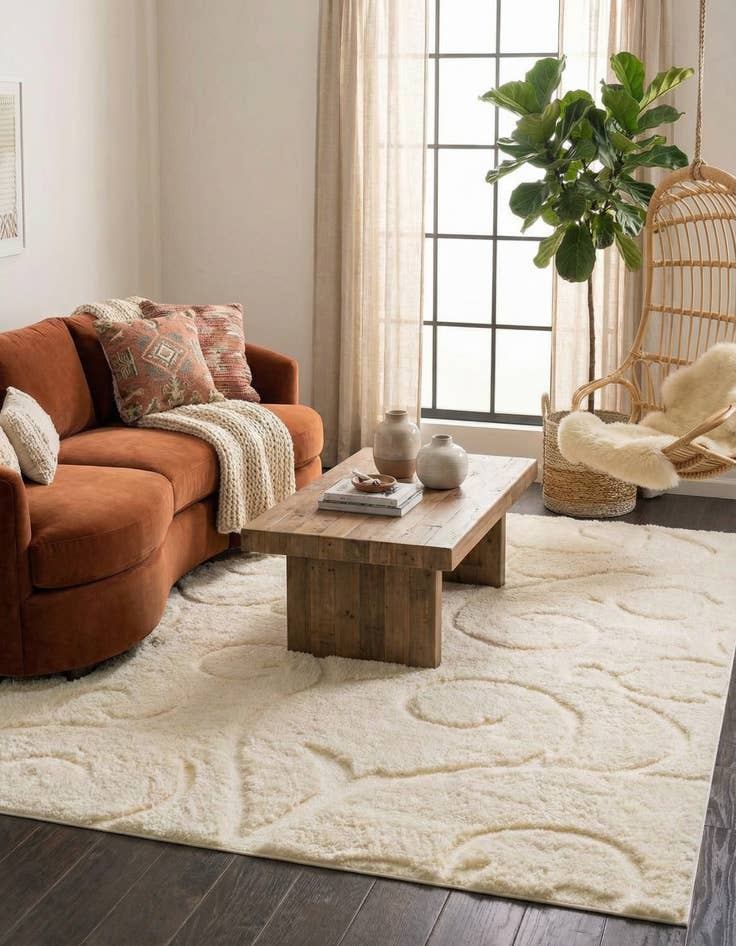 Detail image of 8' x 10' Botanical Shag Rug