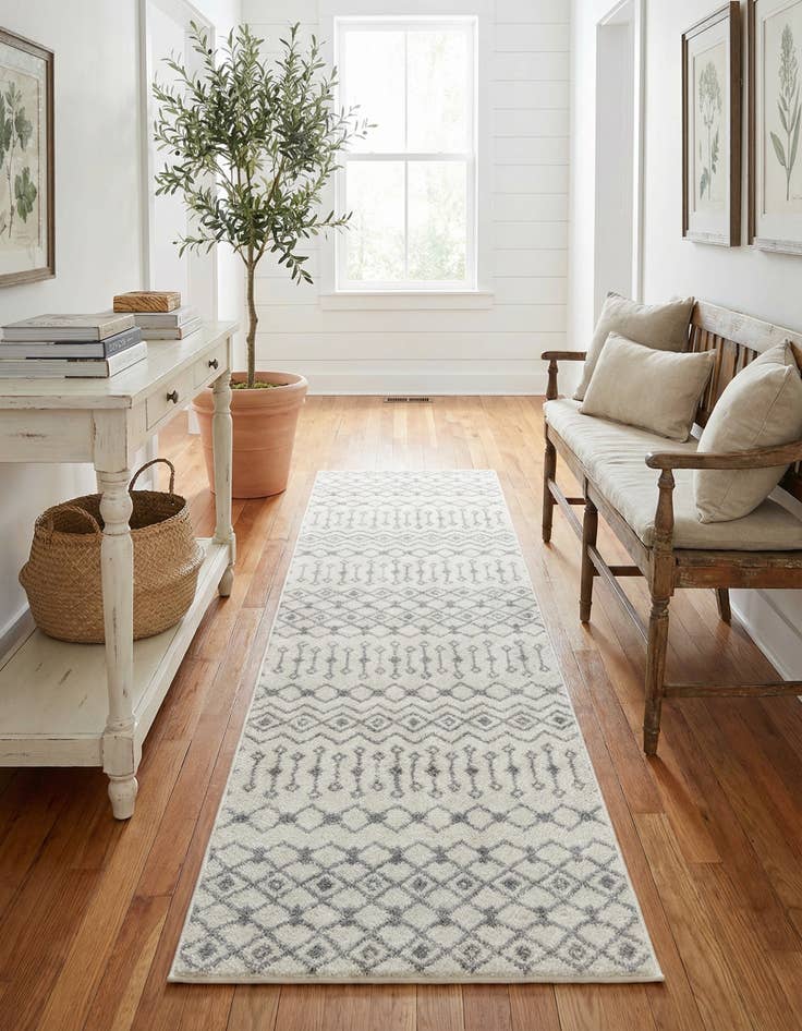 Detail image of 2' 7 x 10' Moroccan Trellis Runner Rug