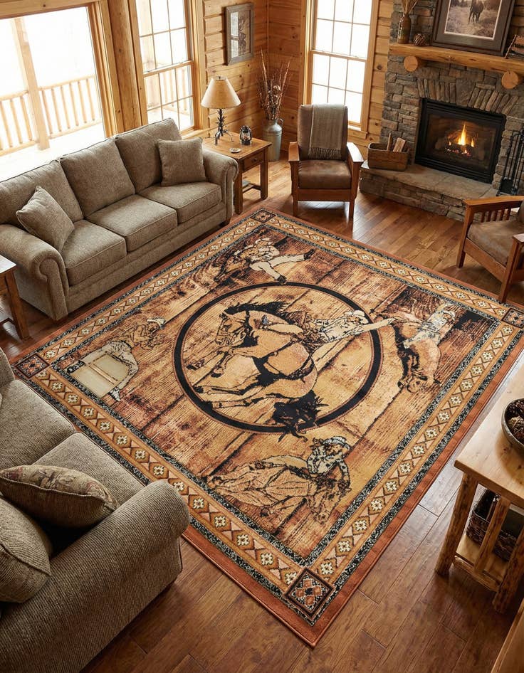 Detail image of 7' 10 x 7' 10 Pioneer Square Rug