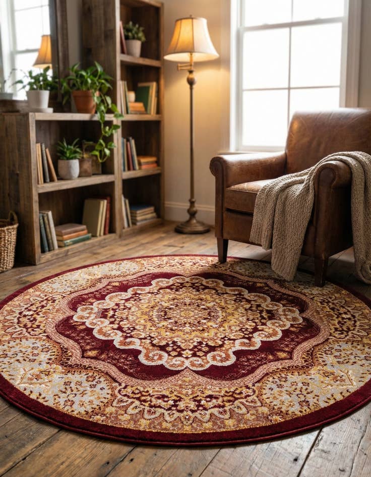 Detail image of 5' 3 x 5' 3 Kamala Washable Round Rug