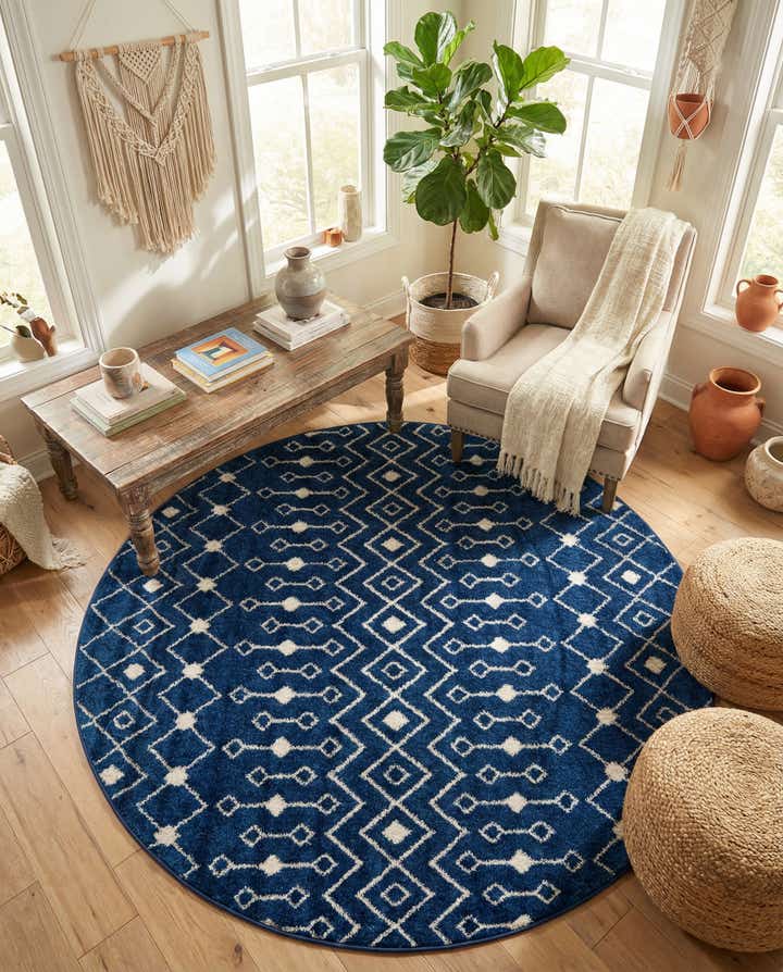 6' x 6' Moroccan Trellis Round Rug